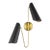 AERIN By Visual Comfort Studio Tresa 2-Light Sconce in Midnight Black and Burnished Brass For Sale
