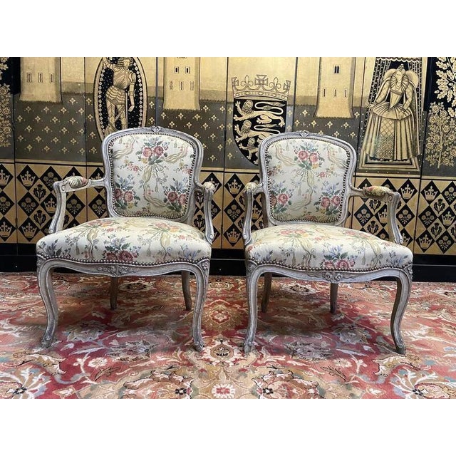 Set of Louis XV Style Cabriolet Armchairs For Sale - Image 10 of 10