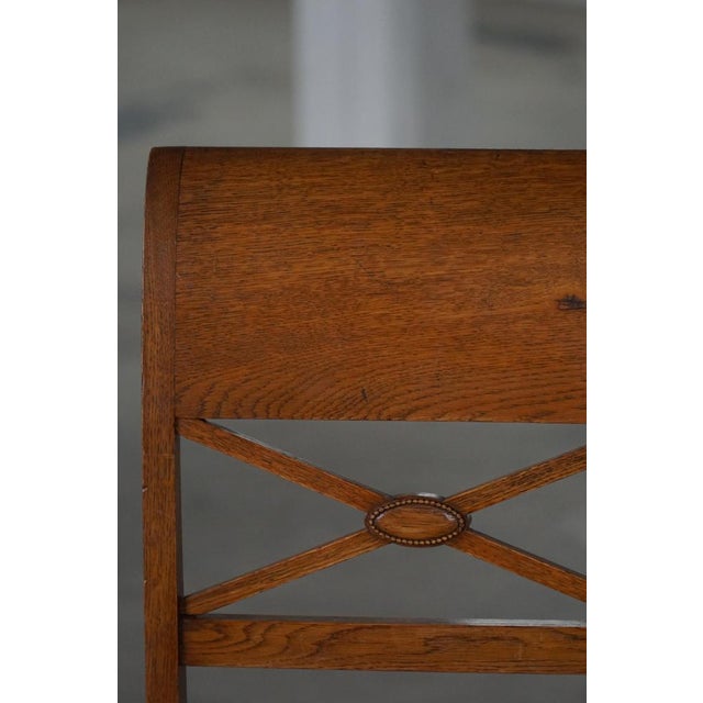 Danish Art Nouveau Sculptural Dining Chairs in Oak and Leather, 1920s, Set of 8 For Sale - Image 13 of 18