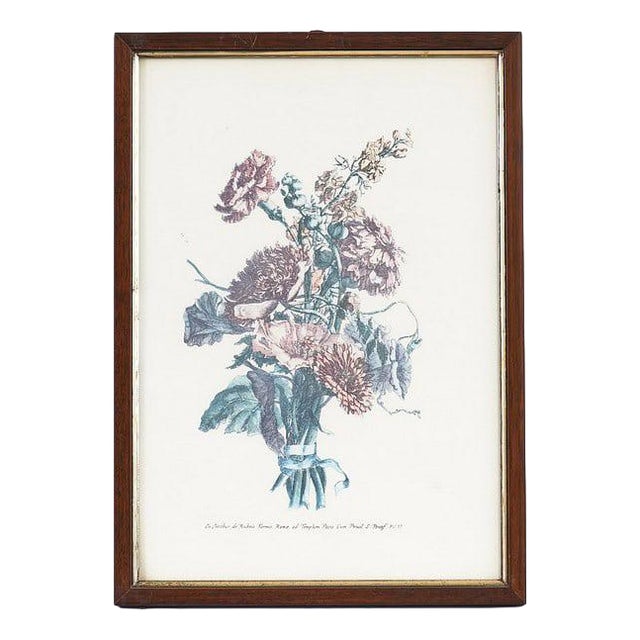 Unknown, Botanical Floral Print, 1940s, Wood For Sale