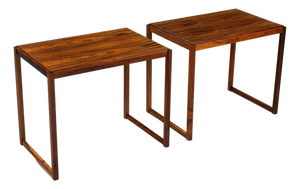 Rosewood Sled-Legged Side Tables, Denmark, 1960s, Set of 2
