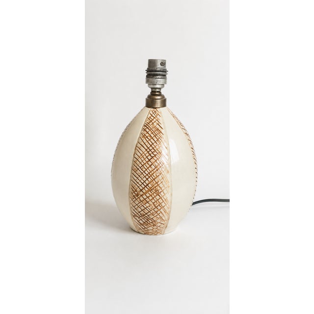 Ceramic French Art Deco Glazed Ceramic Table Lamp by Nildes, 1930s For Sale - Image 7 of 7