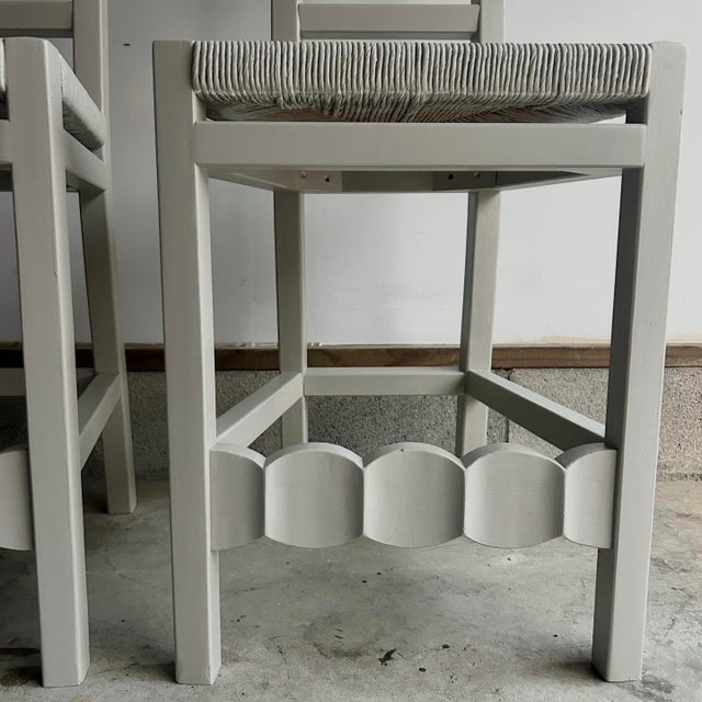 Gray 1980s Hand Carved Hacienda Counter Stools, Pair For Sale - Image 8 of 10