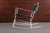 Forest Green Mid Century Modern Rocking Lounge Chair in Green Canvas and White Metal For Sale - Image 8 of 13
