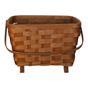 Antique White Oak Large Gathering Basket Handcrafted in Vermont by Basketville