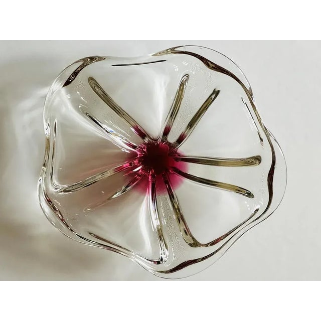 Glass Bowl by Jan Beranek for Skrdlovice, 1960, in Very Good conditions. Designed 1960 to 1969 This piece has an...
