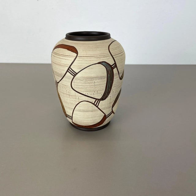 Pottery ceramic vase Producer: Sawa Ceramic, Germany Design: Franz Schwaderlapp Decade: 1950s Description: Original...