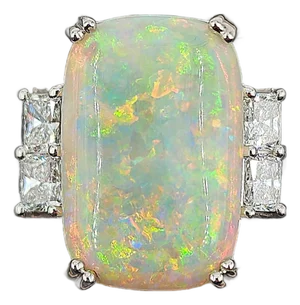 9.03 Ct Platinum Natural Australian Opal & Diamond Ring Size 7