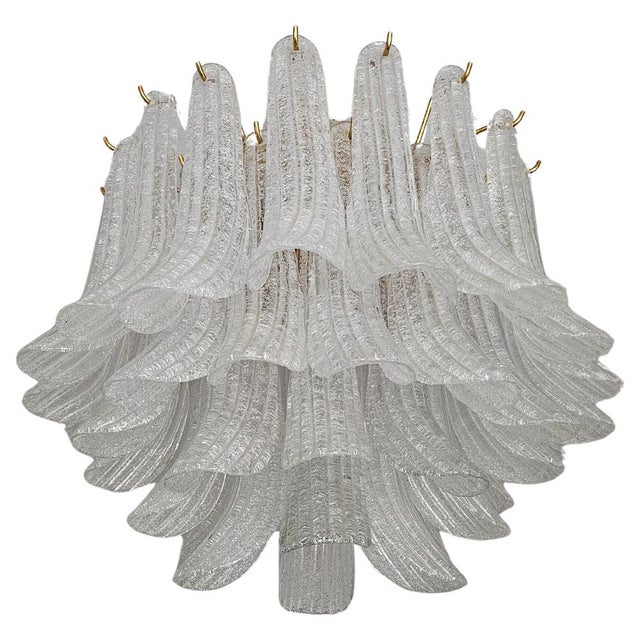 Gold Large Hollywood Regency Petal Chandelier in Murano Glass, 1960s For Sale - Image 8 of 8