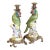 Mid-Century Chinese Export Porcelain Parrot Candlesticks on Gilt Bronze Bases For Sale