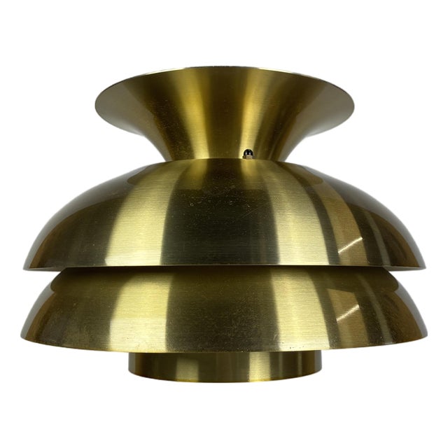 Danish Pendant Lamp in Bushed Aluminium, 1970s For Sale