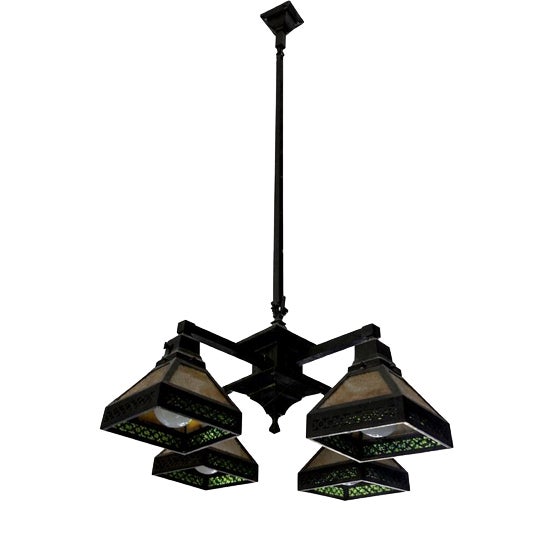 Art Nouveau Billiard Chandelier For Sale
