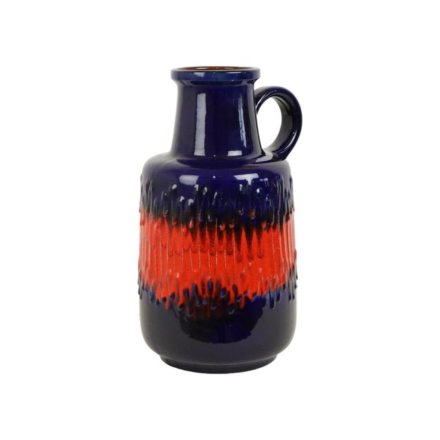 Blue Vintage West German Vase in Fat Lava from Scheurich Keramik, 1960s For Sale - Image 8 of 8