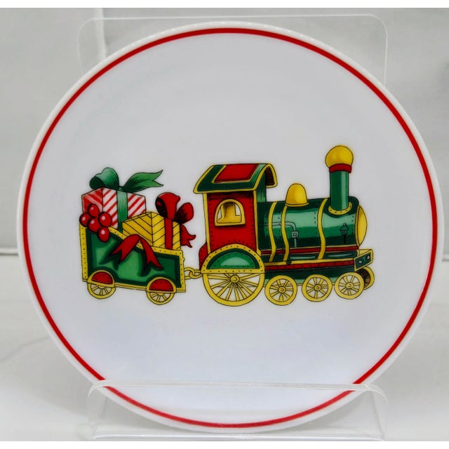 Vista Alegre Vintage 1987 Vista Alegre Portugal “Christmas Magic” Porcelain Coasters, Set of 6 For Sale - Image 4 of 9