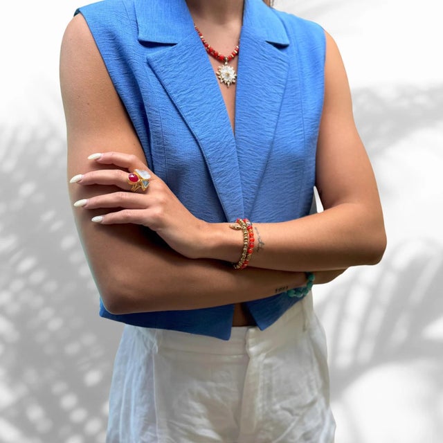 Carnelian Stone Beaded Ra & Elephant Charm Bracelet Set For Sale In Miami - Image 6 of 9