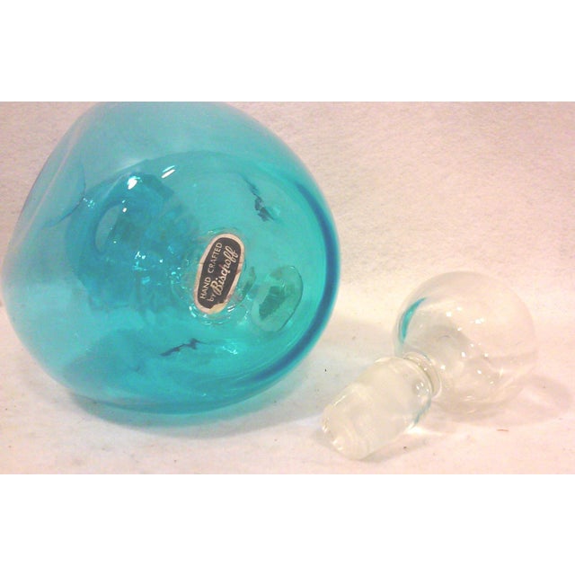 1960s Bischoff Turquoise Hand Crafted Decanter For Sale - Image 5 of 6