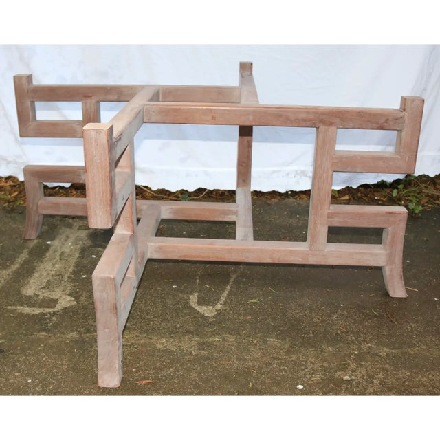 Mid 20th Century Chinoiserie Teak Glass Top Coffee Table For Sale - Image 4 of 6