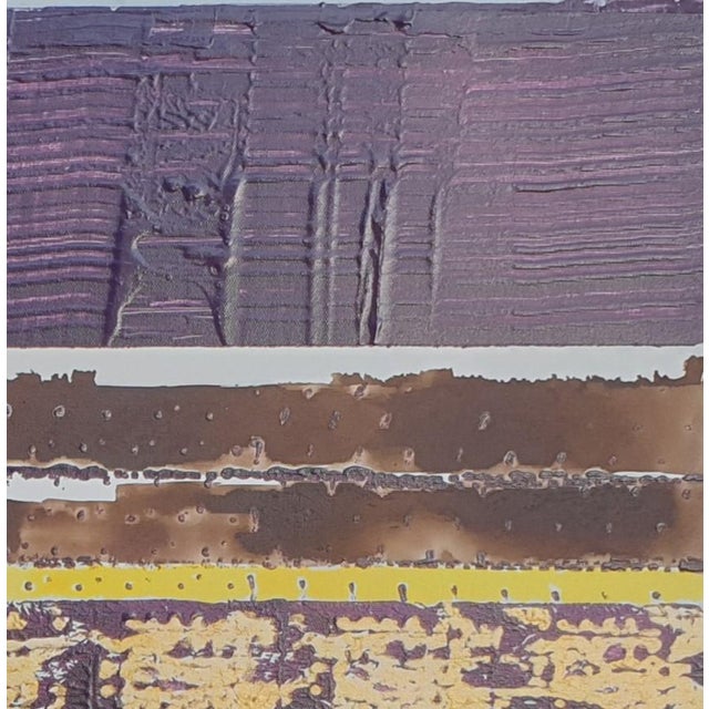 Acrylic, ink and walnut husk on canvas size: 100 x 100 created on January 18, 2024 A colorful frieze composed of a multi-...