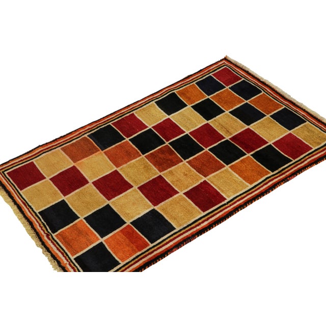 This vintage 3x6 Persian Gabbeh rug makes a splendid entry to Rug & Kilim’s curation of rare tribal pieces. Hand-knotted...