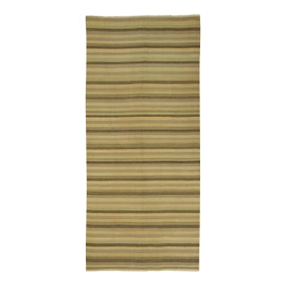 Vintage Tan Turkish Kilim Runner Rug 4'6 X 10'2 For Sale