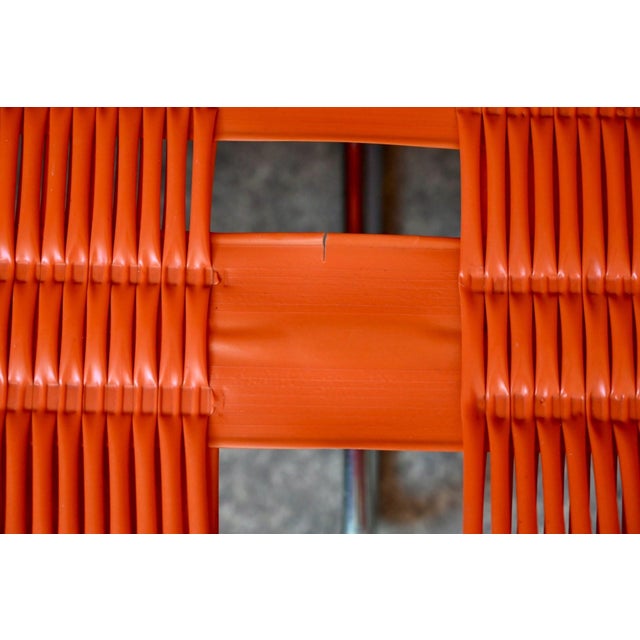 Folding Deck Chair in Aluminum and Orange PVC by Kurz, 1960s For Sale - Image 18 of 18