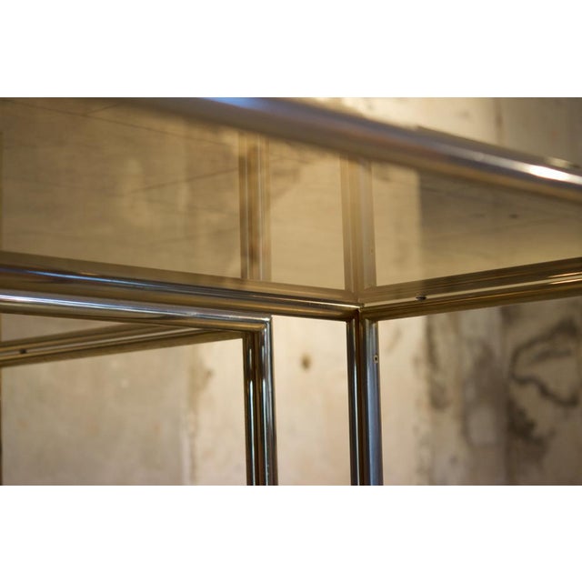 1970s Coffee Tables in Aluminum, Brass & Glass, 1970s, Set of 2 For Sale - Image 5 of 16