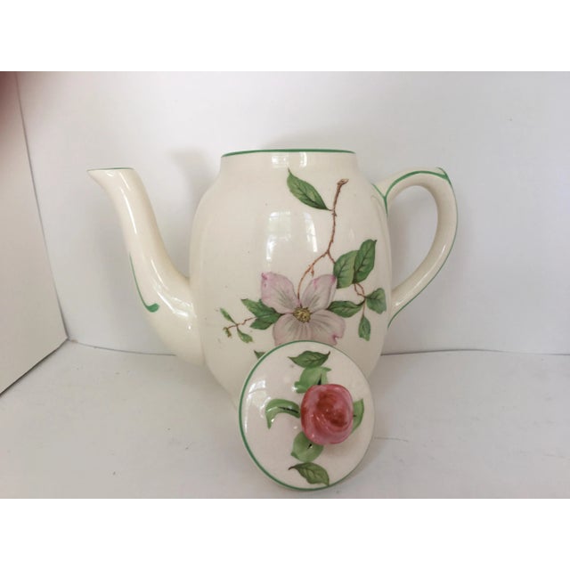 Farmhouse 1940s Vintage English Ambassador Ware Ceramic Dogwood Tea Set of 3 For Sale - Image 3 of 9