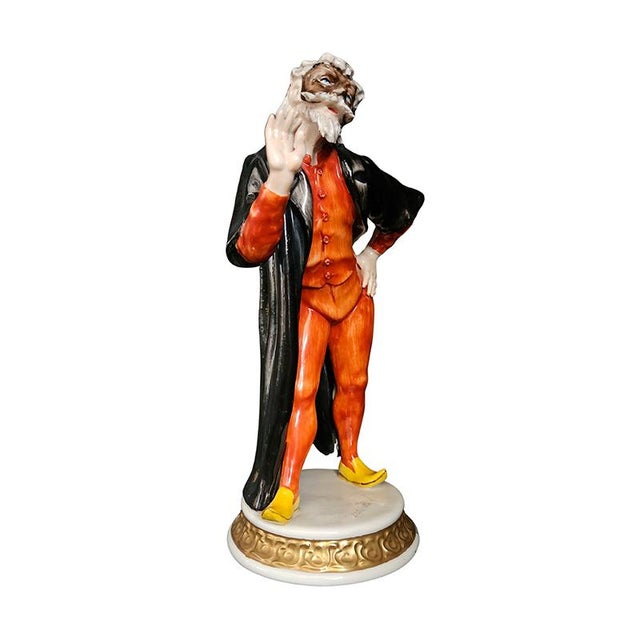 Porcelain Pantalone Sculpture, 1980s For Sale - Image 6 of 9