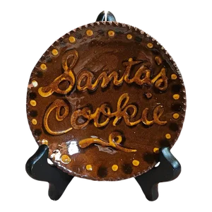 1980s Redware Santa’s Cookie Plate by C.N. Foltz