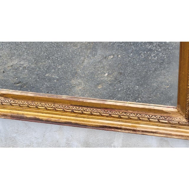Antique 19th Century French Gilded Wood Wall Mirror Gold Carved Victorian Frame For Sale - Image 14 of 16