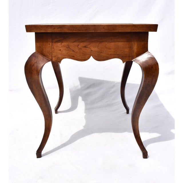 Chestnut French Country Side Table Cabriole Leg Hoof Feet For Sale - Image 8 of 10