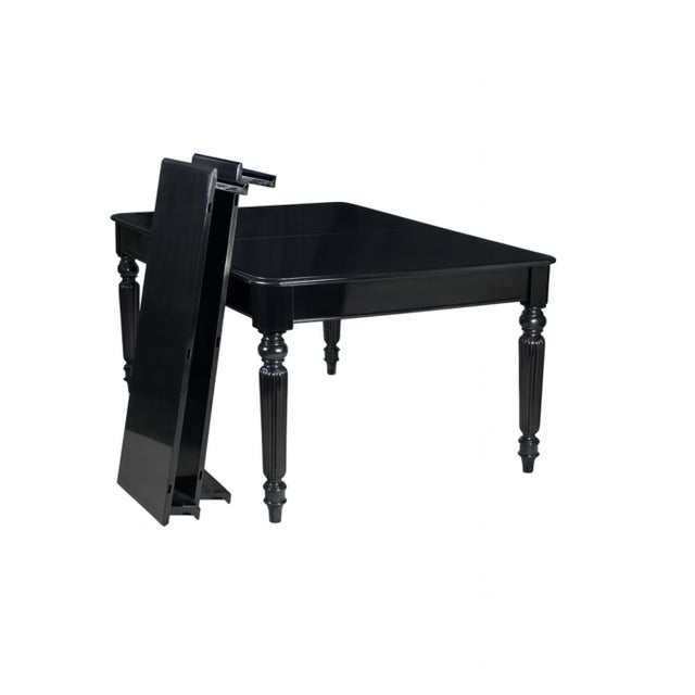 Black Lacquer Walnut Dining Table For Sale - Image 4 of 8