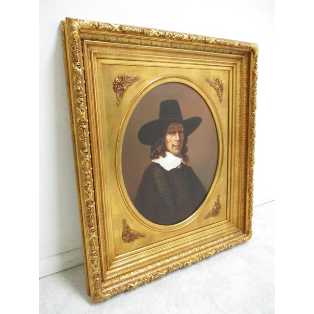 Early 20th Century Antique Italian Gold Gilt Carved Portrait Frame Oil Painting Antique For Sale - Image 5 of 12