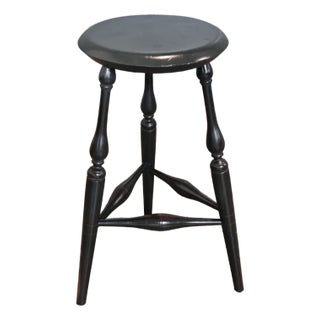 Late 20th Century Dark Green Windsor Tavern Stool Bench Made by Adriance Heritage Dartmouth, Mass For Sale