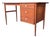 Wood Mid-Century Modern Walnut Desk With White Laminate Top – Restored Vintage Writing Table For Sale - Image 7 of 12