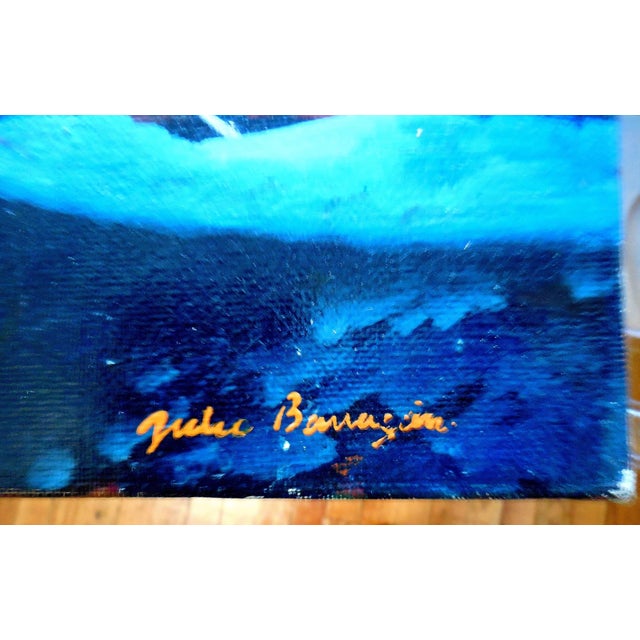 Cubism Julio Barragan, Paisaje de la Rioja Argentinian Modernist Concretist Cubist Oil Painting, 1972 For Sale - Image 3 of 7