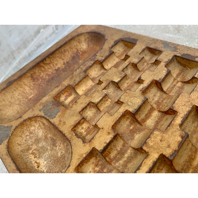 1891 Antique Brutalist, Industrial Lamson Metal With Brass Finish Coin Changer Tray, Vide Poche, Sculpture For Sale - Image 4 of 12