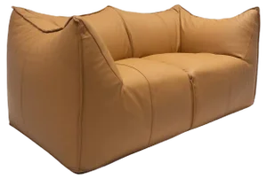 Mid-Century Modern Cognac Leather Bambole Sofa by Mario Bellini for B&B Italia, 1970s