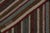 Textile 1950s Vintage Mid-Century Kilim Beige-Brown Red and Blue Striped Pattern For Sale - Image 7 of 7