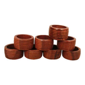 Teak Napkin Rings - Set of 8