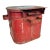 Vintage Red Industrial Waste Basket For Sale