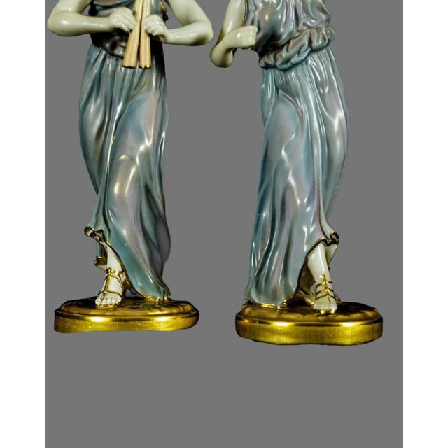Greek Musicians by James Hadley for Royal Worcester, 1911, Set of 2 For Sale - Image 9 of 18
