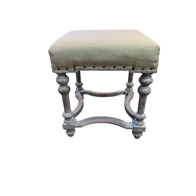 Barley Twist Cushion Stool For Sale - Image 4 of 4