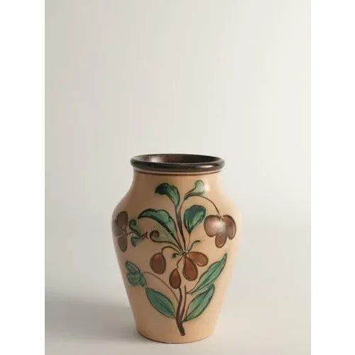 This is an absolutely beautiful art nouveau hand-painted and hand-crafted earthenware vase from Sala Kakel- och...