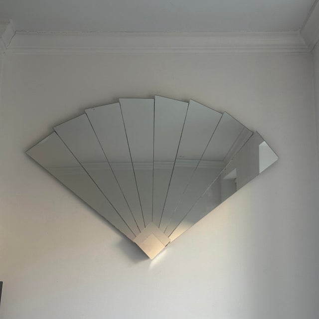 1980s Deco Revival Fan Mirror For Sale - Image 4 of 6