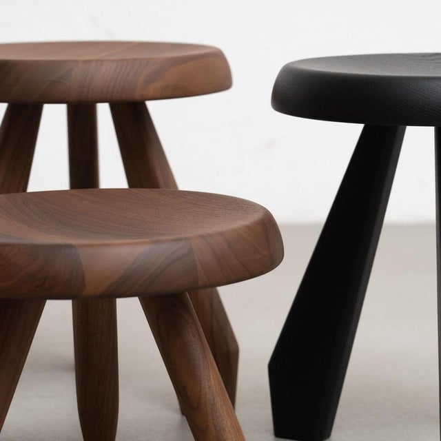 Wood Meribel Stool by Charlotte Perriand for Cassina, Set of 3 For Sale - Image 6 of 18