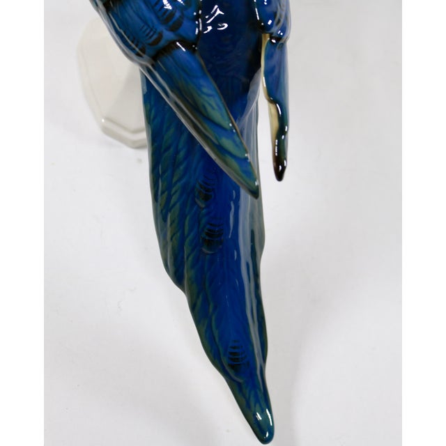 Mid-Century Modern Mid-Century Royal Dux Porcelain Perching Macaw Parrot For Sale - Image 3 of 14