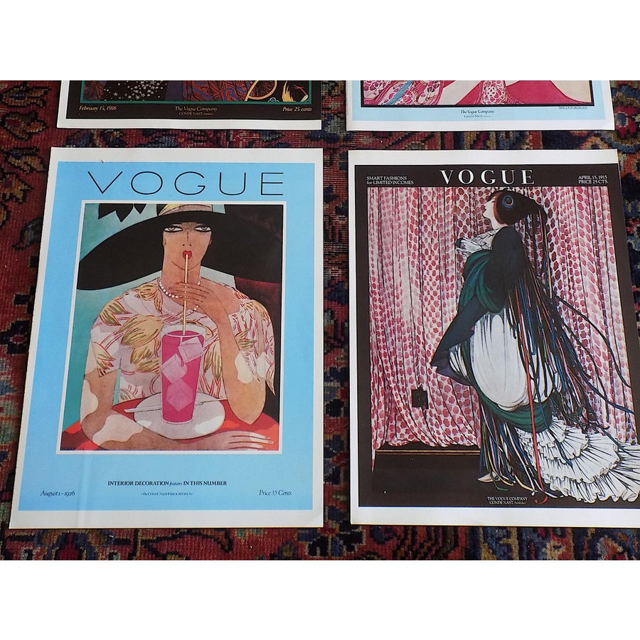 Vintage Folio Size Vogue Poster Lithographs - Set of 4 - 11