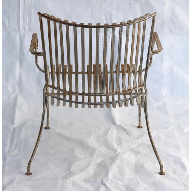 1940's French Wrought Iron Garden Chairs and Bench For Sale - Image 9 of 15