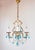 Metal Antique French Chandelier in Bronze Drops Murano Blue, 1950 For Sale - Image 7 of 12